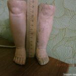 Антикварные парные голени для куклы.