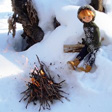 Костёр на снегу