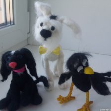 Валяные игрушки по мотивам мультфильма "Стремянка и Макаронина" Валяные игрушки по мотивам мультфильма "Стремянка и Макаронина"