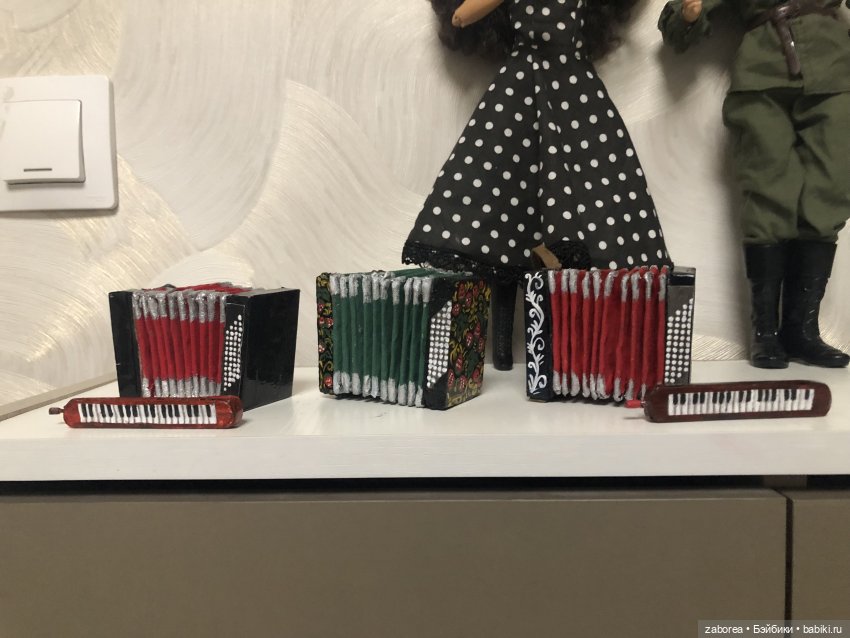 Аккордеон и мелодика. Продолжаю делать инструменты для своего кукольного народного ансамбля (фото 9)
