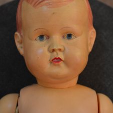 Кукла - малыш  целлюлоидный . Довоенный ,ОХК .Ленинград .Клеймо .1930 - е годы .Редкая !