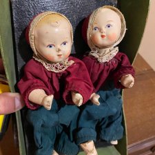 Куклы - близнецы СССР .Опилочные .В коляске .1950 гг CРОЧНО 13500!