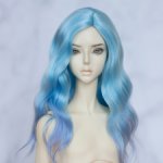 Сине-сиреневый парик из локонов ангорской козы на SD