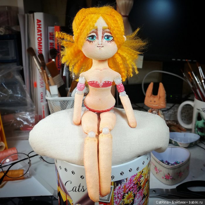 Санни, позитив с характером. История создания куклы из ткани (фото 10)