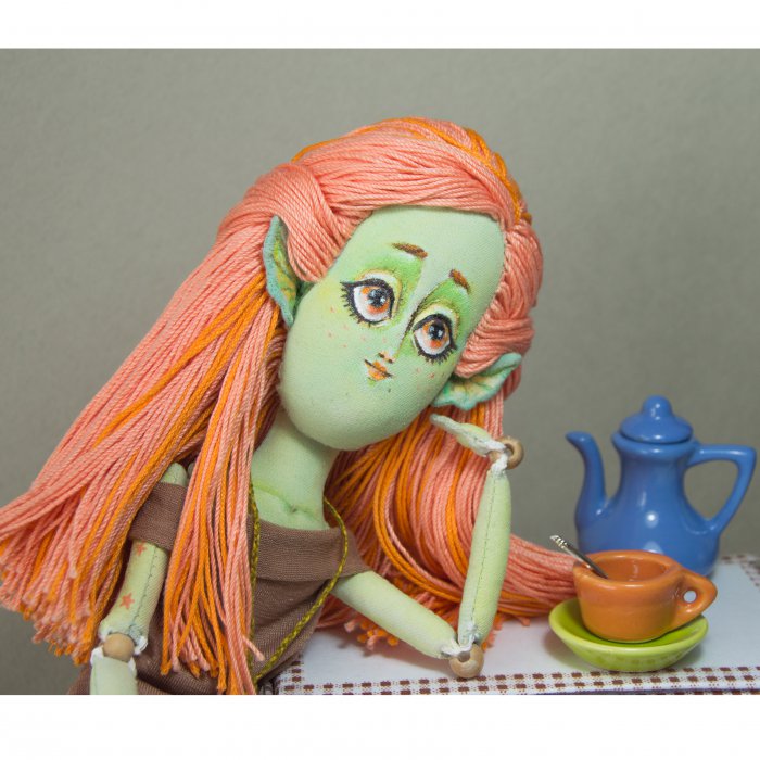 Чемоданное настроение — Текстильные игрушки и примитивы: кофейные (фото 5)