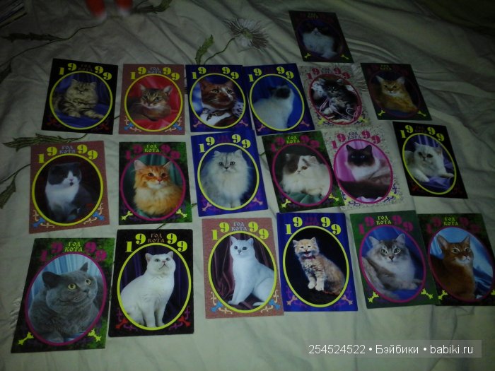 Мои коллекции календариков с кошками и вкладышей от жвачки | Бэйбики Мои коллекции календариков с кошками и вкладышей от жвачки