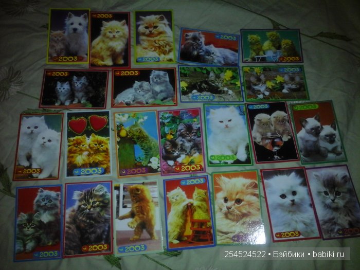 Мои коллекции календариков с кошками и вкладышей от жвачки | Бэйбики Мои коллекции календариков с кошками и вкладышей от жвачки