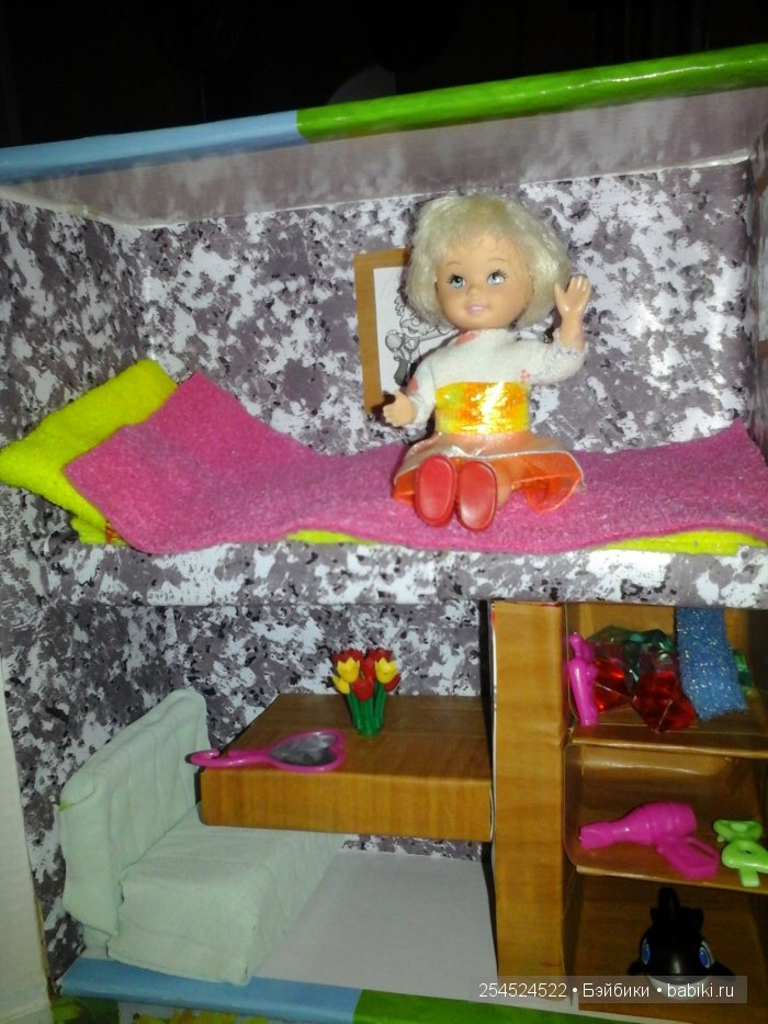 Дом для кукол из коробки из-под обуви - Кукольный домик своими руками, каксделать