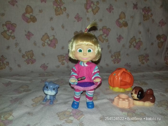 Один день из жизни Маши — Куклы Маша и Медведь (Simba): Маша в кармашке