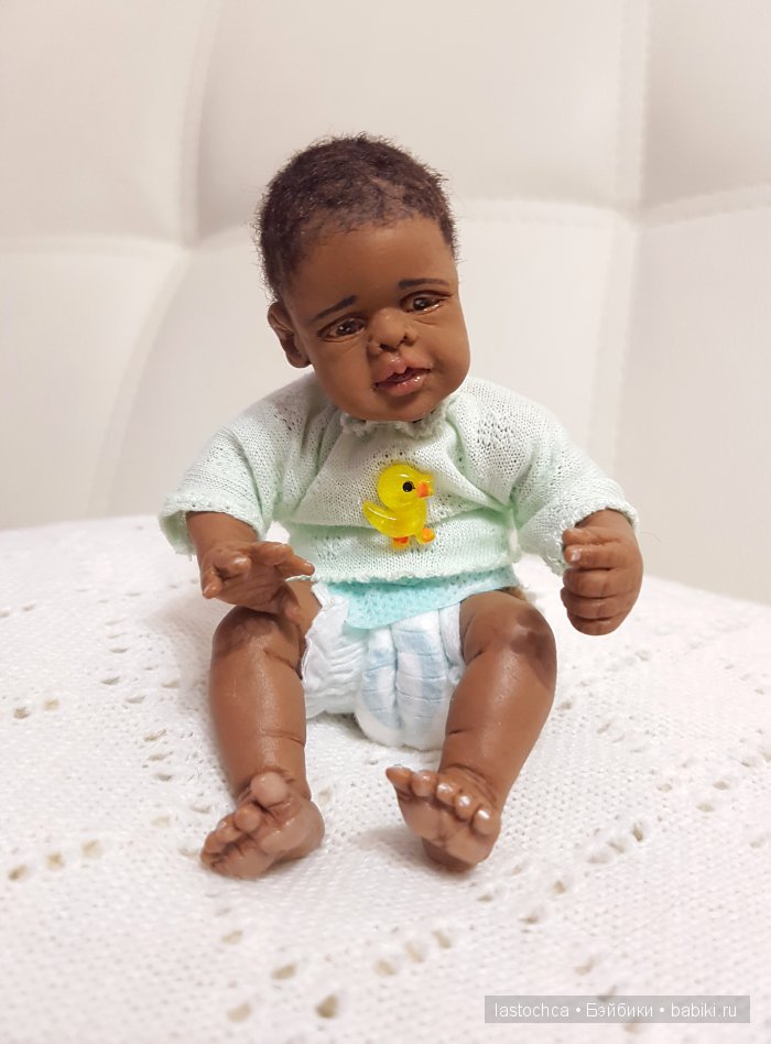 Шоколадный зайчик - авторская мини кукла Елены Ткаченко (фото 10)