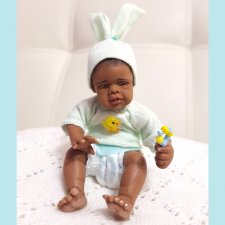 Шоколадный зайчик - авторская мини кукла Елены Ткаченко