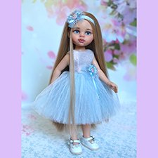 "Небесно-голубое" платье для кукол Паола Рейна