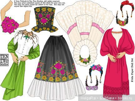 Frida Kahlo paper dolls ( бумажные куклы ) 6