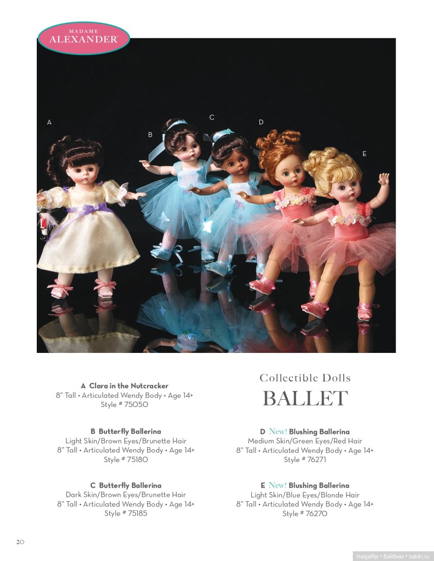 Каталог кукол Madame Alexander 2020 г