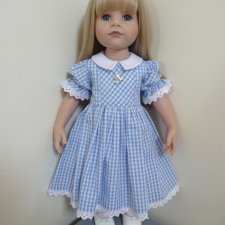 Нежное авторское платьице для кукол Готц ( Gotz) ростом 45-40 см.