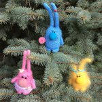 Пасхальные кролики. Игрушки вязанные крючком