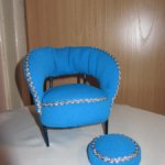 Кресло "Морской бриз" с банкеткой для шарнирных кукол (30-40см).