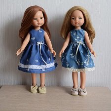 Платье для кукол Паола Рейна. Облегченный джинс