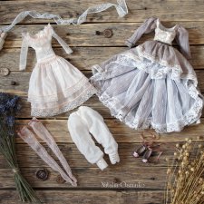 Комплект одежды для авторской куклы из ткани Анелии. Осминко Наталья