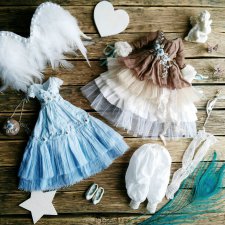 Комплект одежды для авторской куклы из ткани Ангел. Осминко Наталья