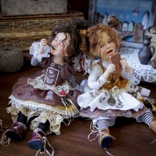 Сестрички-сладкоежки. Авторские куклы Натальи Осминко