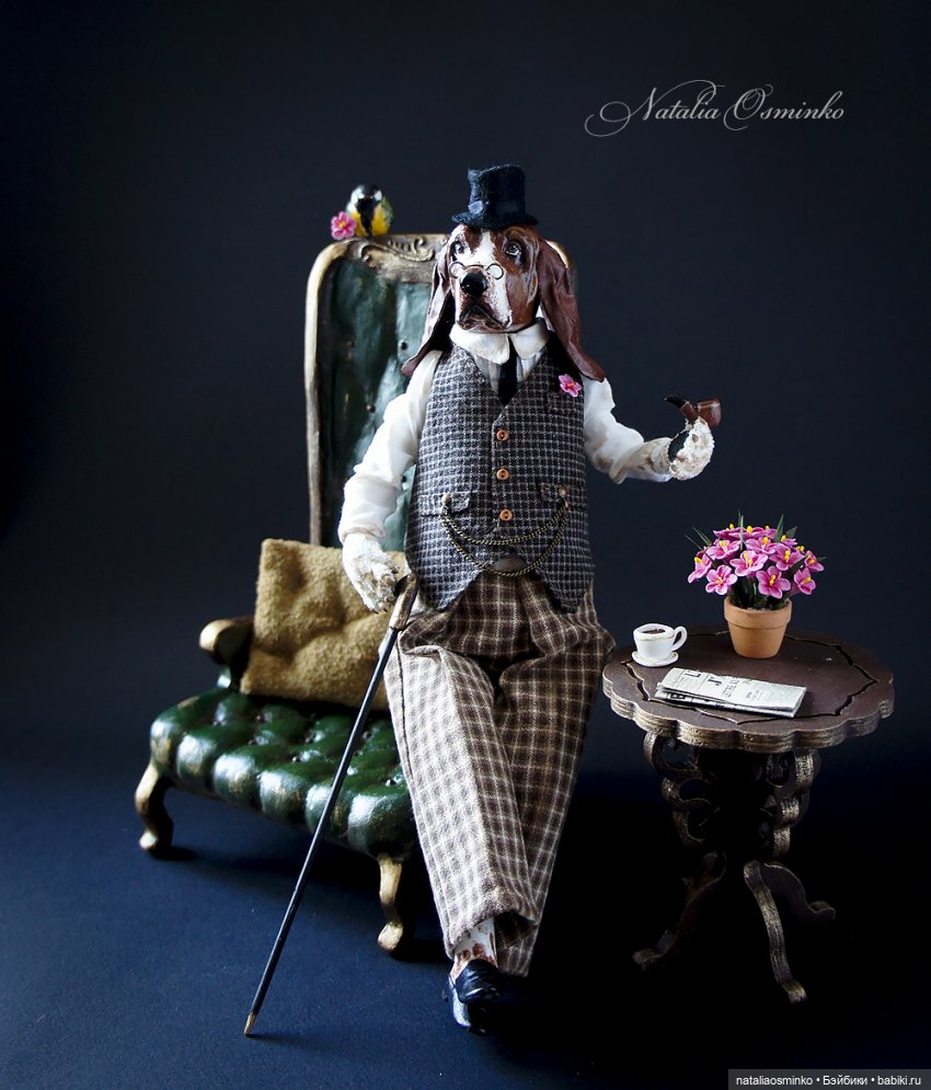 Профессор Бассет Хаунд. Авторские куклы Натальи Осминко (фото 3)