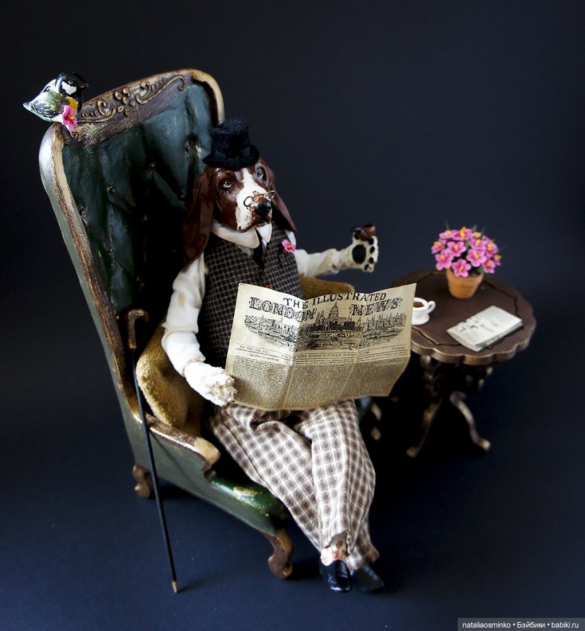 Профессор Бассет Хаунд. Авторские куклы Натальи Осминко (фото 4)