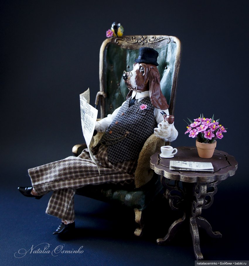 Профессор Бассет Хаунд. Авторские куклы Натальи Осминко (фото 5)