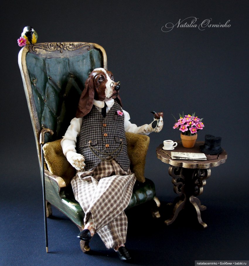 Профессор Бассет Хаунд. Авторские куклы Натальи Осминко (фото 6)