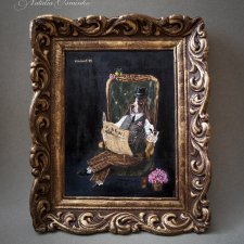 Картина куклы "Сэр Бассет Хаунд".  Авторские куклы Натальи Осминко