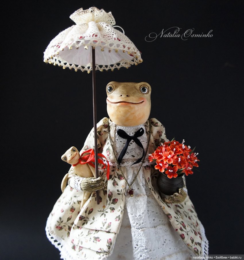 Лягушка Алионора. Авторские куклы Осминко Натальи
