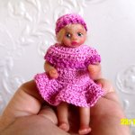 Моя новенькая лапушка 9 см вместе с шапкой. Авторская кукла ручной работы