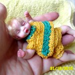 Мой первый бэбик со спящими глазками 10 см. Кукла ручной работы