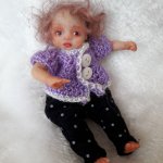 Маленькая лупоглазая непослушная кукла ручной работы 10,5 см