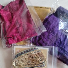 Лот ткани для шитья антикварным куклам