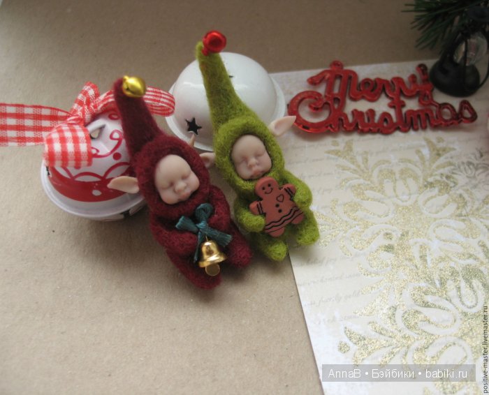 Рождественские эльфы. Кукольная миниатюра (фото 5)
