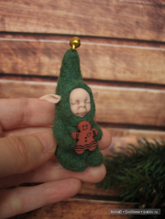 Рождественские эльфы. Кукольная миниатюра (фото 6)