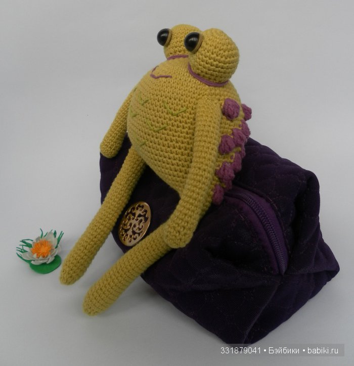 Лягух-йога, игрушка вязанная крючком (фото 2)
