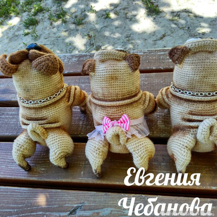 Вязаные мопсы — Вязаные игрушки и амигуруми: крючком (фото 4)