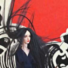 Хидэко - авторская шарнирная кукла ооак, полиуретан