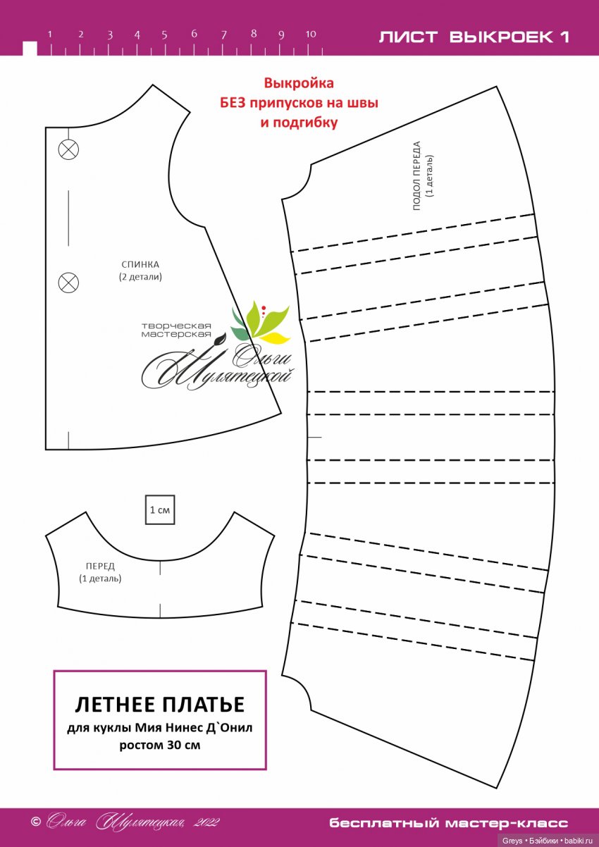 Летнее платье для Мии - выкройка и МК (фото 3)