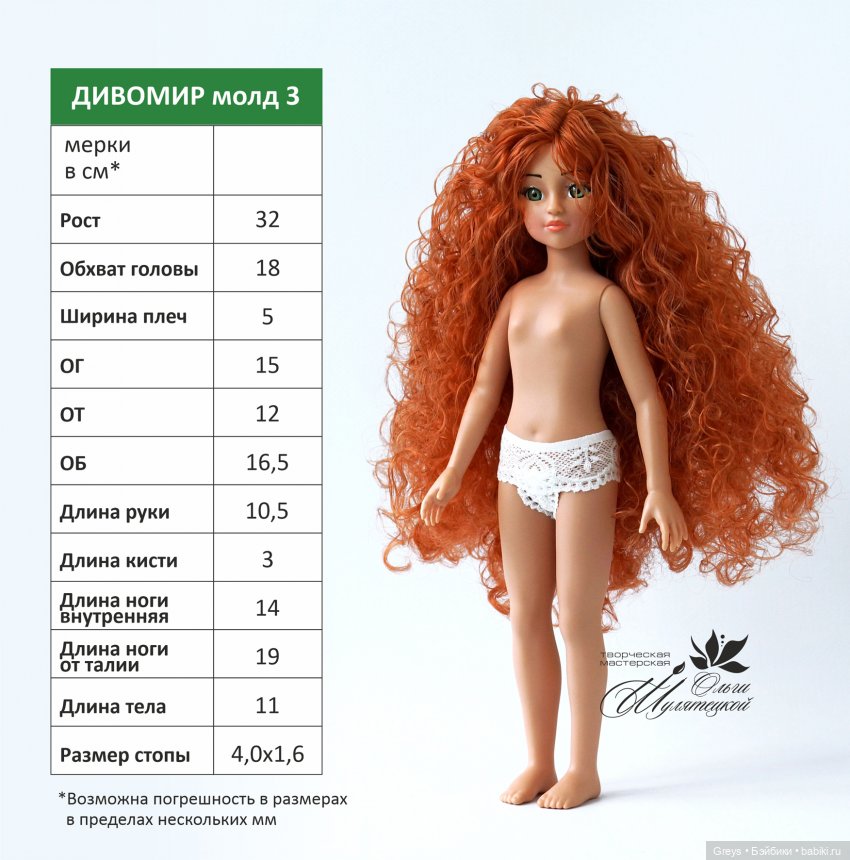 Обзор и мерки куклы ДИВОМИР молд 3