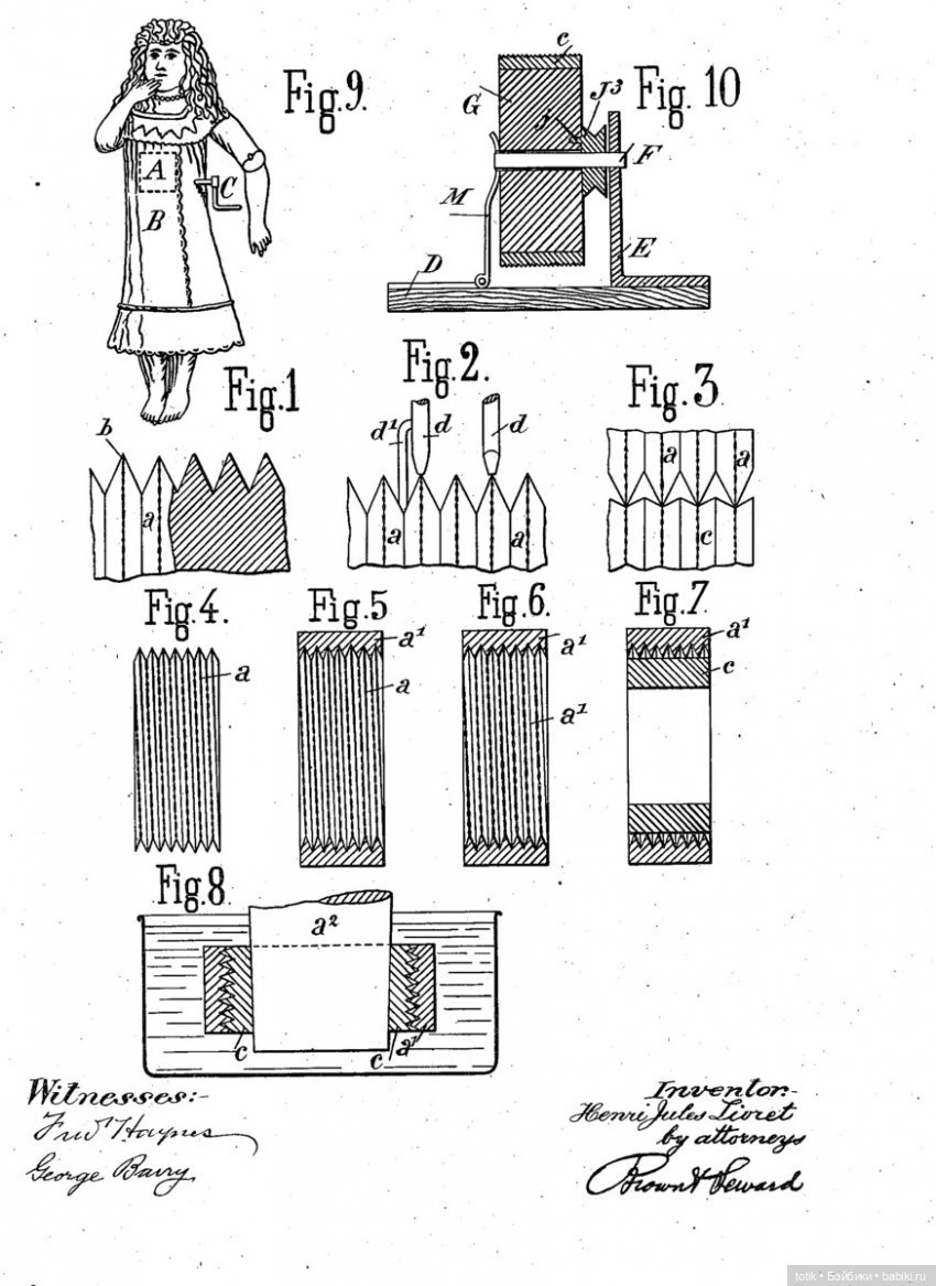 Патент на куклу с фонографом 1