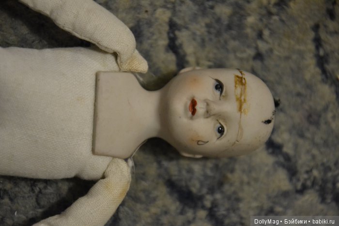 Реставрация Пьеро — Ремонт и реставрация фарфоровых кукол: склейка (фото 3)