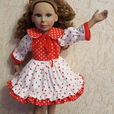 Платье куклы ЛиАнн 28 см Горошенка