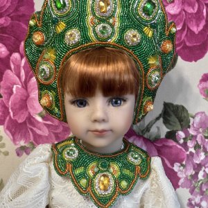 Кокошник и оплечье для кукол Готц Хозяйка медной горы