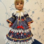 Платье и капор для Готц, Gotz,48 см Мисс Санта