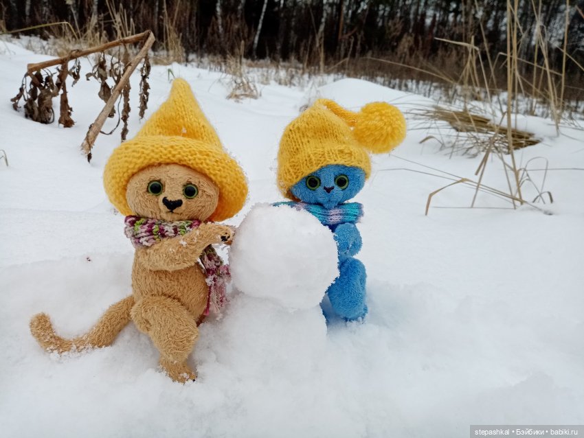 Три кота и один Такс — Домашние фото авторских игрушек: Тедди