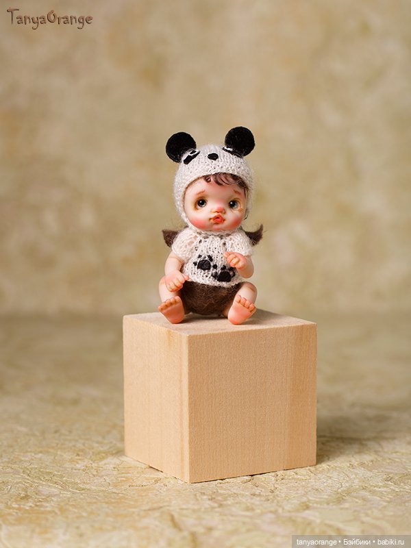 Миниатюрная кукла Панда — Авторские миниатюрные куклы: лепка (фото 3)