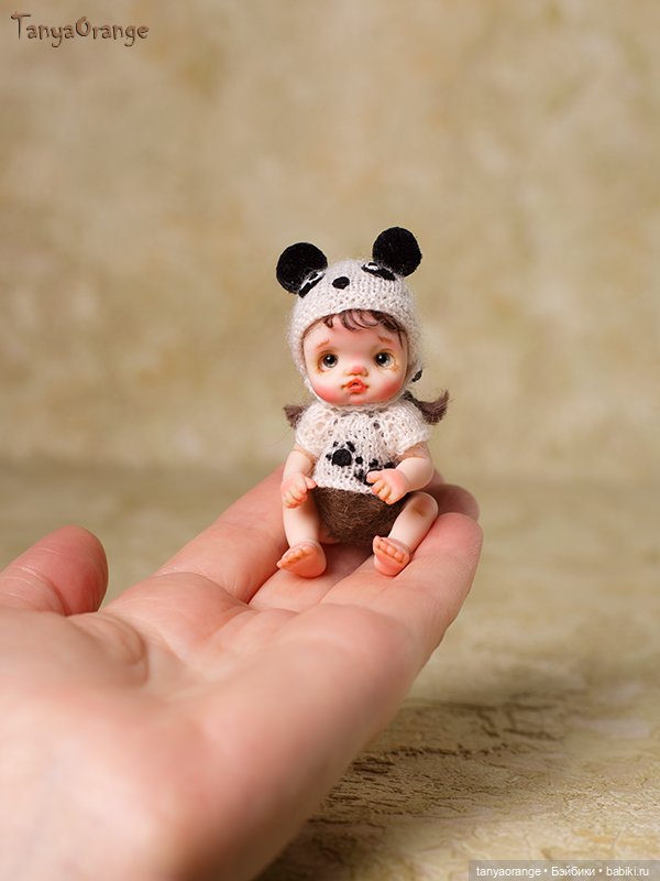 Миниатюрная кукла Панда — Авторские миниатюрные куклы: лепка (фото 4)